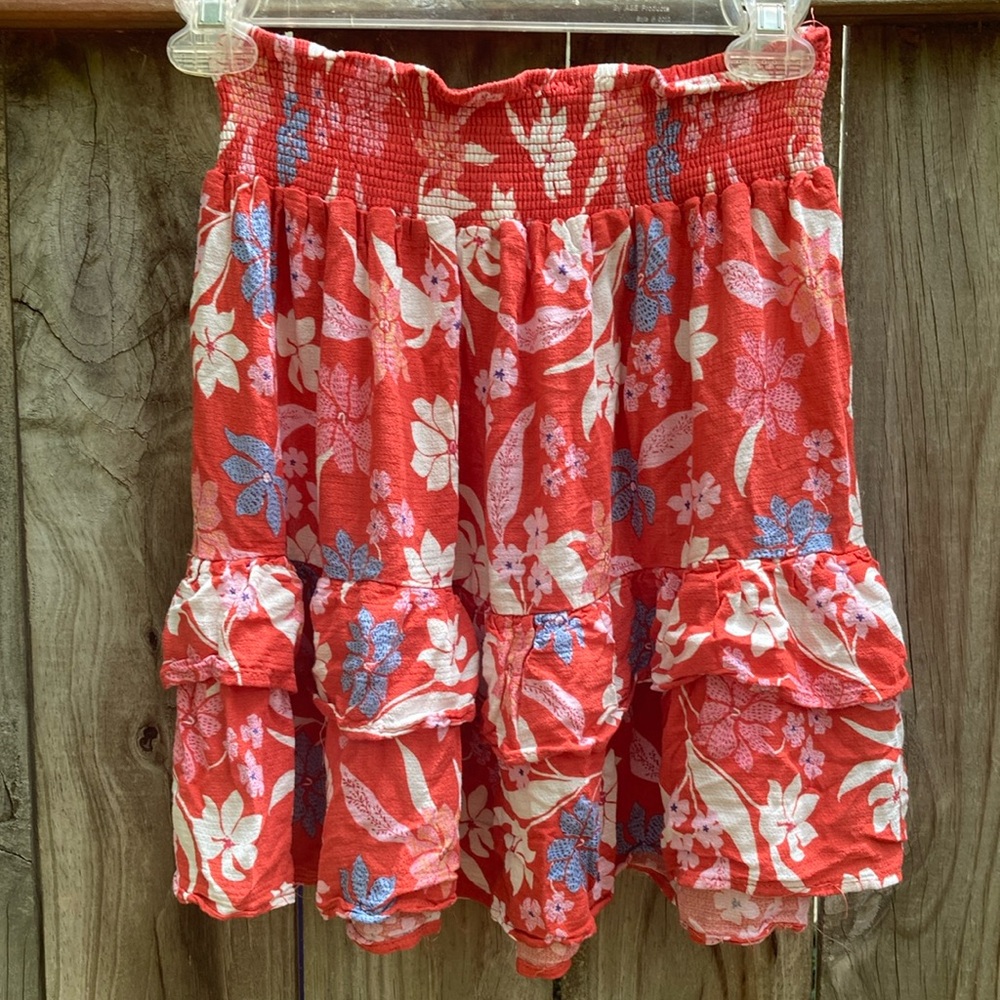 Cynthia Rowley orange floral skirt